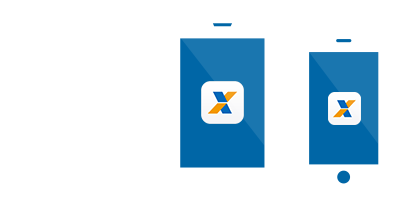 Imagem de dispositivos móveis com o ícone da Caixa